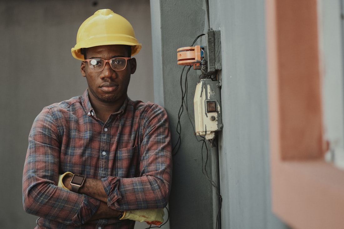 Service technician on the job